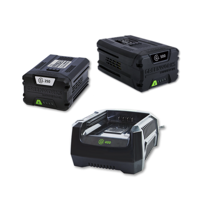 Greenworks batteries and charger