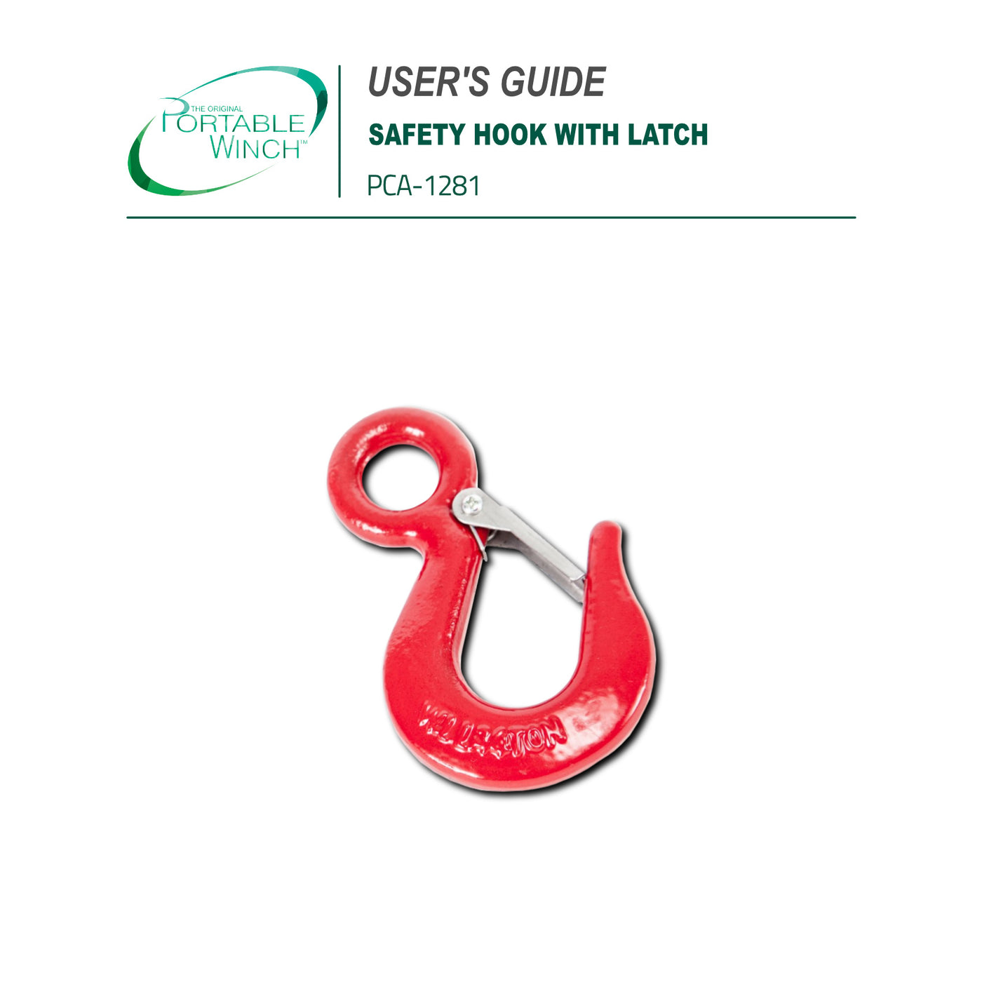 SAFETY HOOK WITH LATCH - INSTRUCTIONS