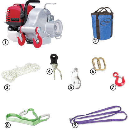 Portable Winch PCW3000 Gas-Powered Capstan Winch - 1,600-Lb. Pulling  Capacity, 1.34 Honda GX-35 Engine