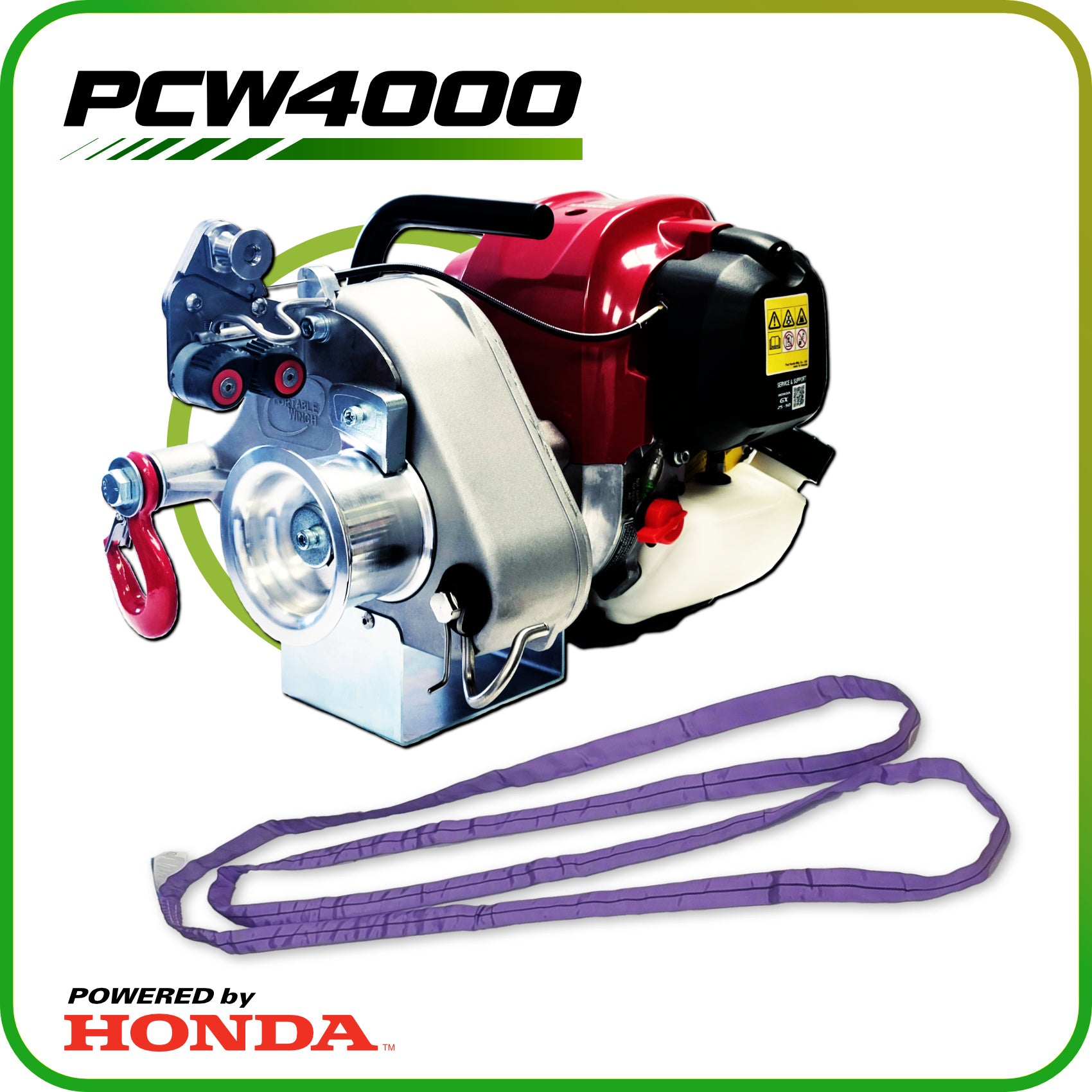 GX50 GasPowered Pulling Winch PCW4000 Portable Winch USA
