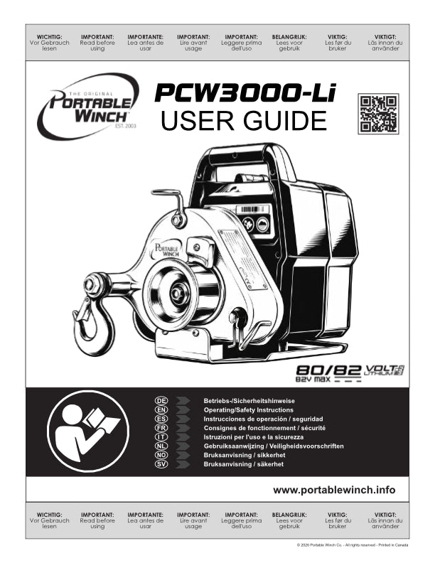 PCW3000-LI USER GUIDE