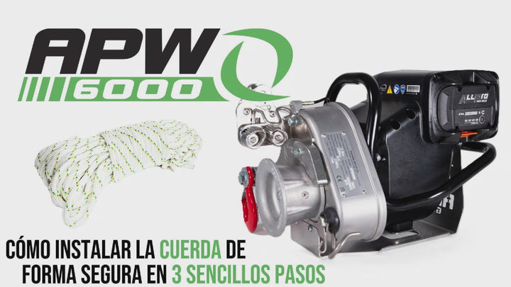 Instalación de la cuerda del APW6000: recorrido correcto de la cuerda.