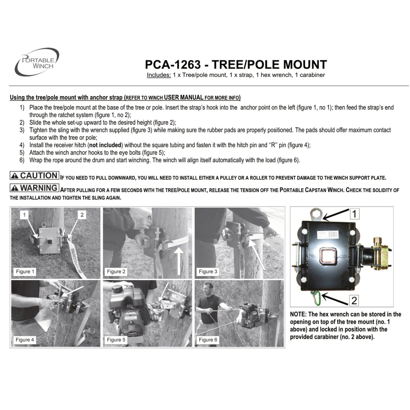 Tree-Mount Winch Anchoring System with Rubber Pads