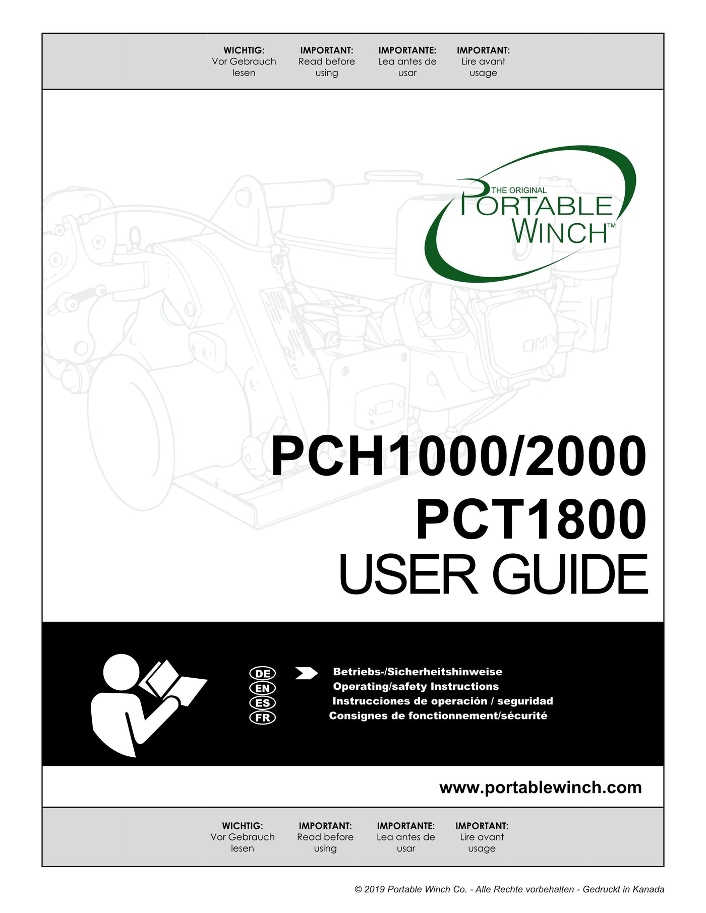 PCH1000, PCH2000, PCT1800 <BR>USER GUIDE
