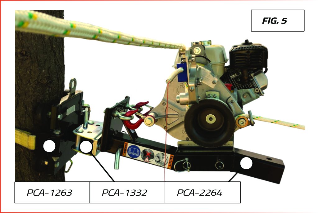 Tree-Mount Winch Anchoring System with Rubber Pads